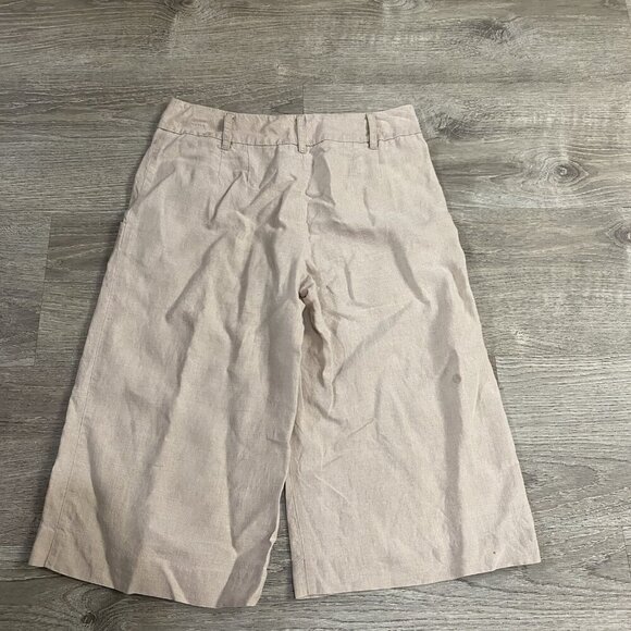 Ann Taylor Loft Linen Blend Crop Pants Womens 2 Beige - Picture 3 of 4